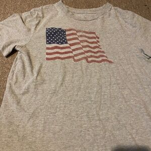 Gray T-Shirt with American Flag Design